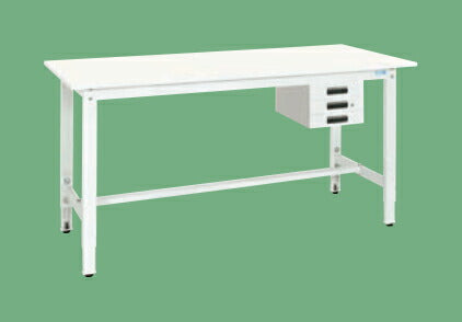 軽量高さ調整作業台(抗ウイルス天板・キャビネット3段付) TKK8-096CVPW 046362 ※法人向け 個人宅配送不可