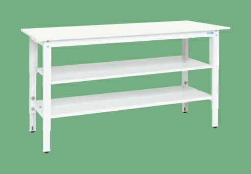 軽量高さ調整作業台(抗菌・抗ウイルス天板・中棚中板付) TKK8-187VPWT2 046455 ※法人向け 個人宅配送不可