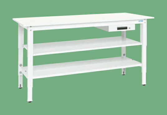 軽量高さ調整作業台(抗菌・抗ウイルス天板・中棚中板付) TKK8-187AVPWT2 046535 ※法人向け 個人宅配送不可