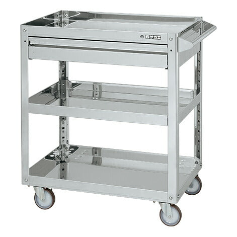 ステンレススーパーワゴン(プレート式)SUS304 SAP3-7583ASNU 084882 ※法人向け 個人宅配送不可