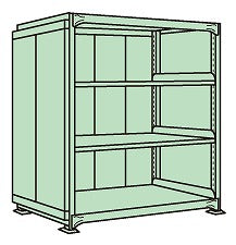 【送料都度見積 】ラークラックパネル付(150kg/段・単体・4段タイプ) PRLG-8514 183256 ※法人向け 個人宅配送不可