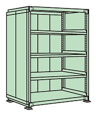 【送料都度見積 】ラークラックパネル付(150kg/段・単体・5段タイプ) PRLG-2145 183320 ※法人向け 個人宅配送不可