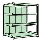 【送料都度見積 】中量棚PB型パネル付(500kg/段・連結・4段タイプ) PBG-8724R 185258 ※法人向け 個人宅配送不可