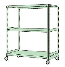 【送料都度見積 】中量キャスターラックMKSG型(ゴム車・4輪自在キャスター) MKSG-9323G 186549 ※法人向け 個人宅配送不可