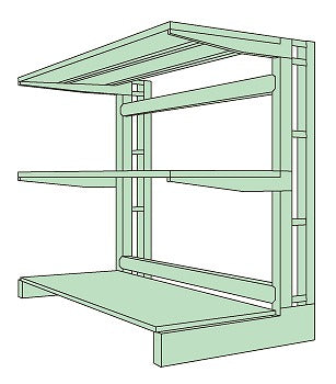 【送料都度見積 】キャンチラック(250kg/段・単体・片面・H1500mm) CR-11S3 188751 ※法人向け 個人宅配送不可
