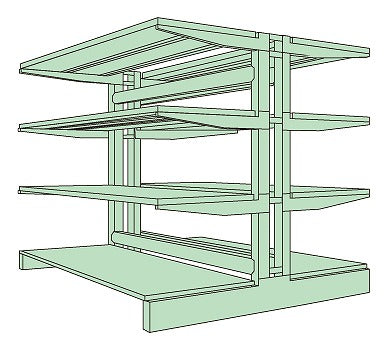 【送料都度見積 】キャンチラック(250kg/段・単体・両面・H1500mm) CR-11W3 188753 ※法人向け 個人宅配送不可
