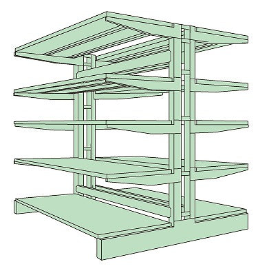 【送料都度見積 】キャンチラック(250kg/段・単体・両面・H1800mm) CR-21W4 188757 ※法人向け 個人宅配送不可