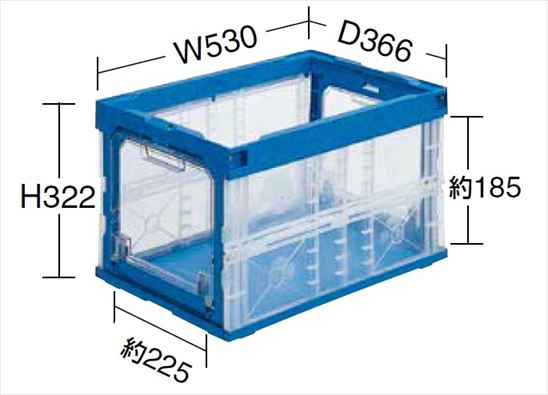【送料都度見積 】オリタタミコンテナー扉付 50B2TM 191445 ※法人向け 個人宅配送不可