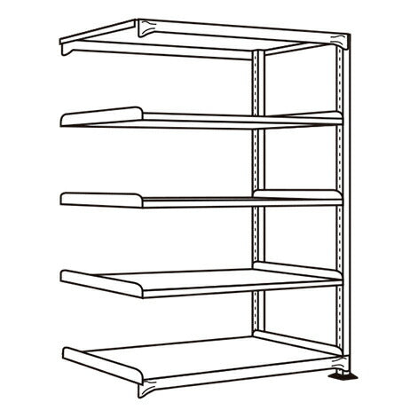 【送料都度見積 】ラークラック(150kg/段・連結・高さ1800mm・5段) RLS-1125R 198303 ※法人向け 個人宅配送不可