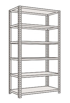 【送料都度見積 】開放型棚(120kg/段・高さ2400mm・6段タイプ) LF3716 203840 ※法人向け 個人宅配送不可