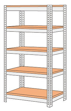 【送料都度見積 】ボード棚(ボルト止めタイプ)(200kg/段・5段タイプ) NBRW-1365 204772 ※法人向け 個人宅配送不可