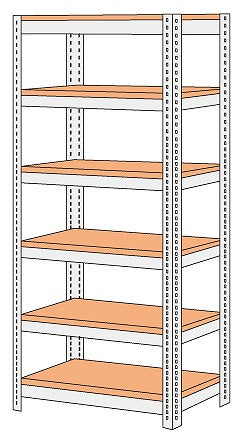 【送料都度見積 】ボード棚(ボルト止めタイプ)(200kg/段・6段タイプ) NBRW-2166 204793 ※法人向け 個人宅配送不可