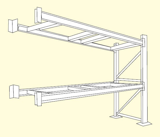 【送料都度見積 】パレットラック(2000kg/段・ビーム2段・H3000mm) HW2-7232R 207165 ※法人向け 個人宅配送不可