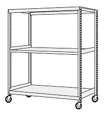 【送料都度見積 】中軽量キャスターラックGSR型(ウレタン車・自在2、固定2) GSR-9343GUK 209315 ※法人向け 個人宅配送不可