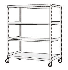 【送料都度見積 】中量キャスターラックGKR型(ウレタン車・自在2、固定2コ) GKR-8754GUK 209769 ※法人向け 個人宅配送不可