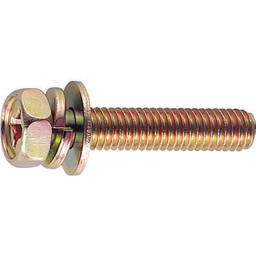 TRUSCO 十字穴付アプセット組込 P=3 クロメート M5×8 80本入 /(+)アプセットボルト ばね座金+JISワッシャー付き B68-0508