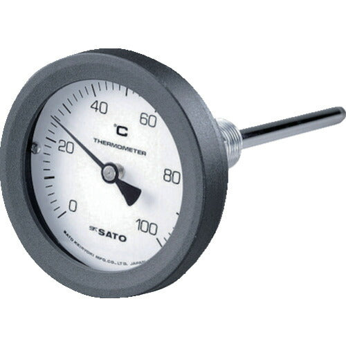 佐藤 バイメタル式温度計BM-T-75P 0~100℃100L(2090-00) BM-T-75P-5