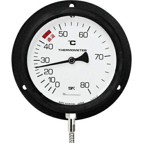 【送料・納期都度見積】 佐藤 隔測式温度計 VB-100P 0~80℃ 浴場用(42~46℃:適温マーク入り)(4300-08) VB-100P-1