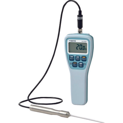 【送料・納期都度見積】 佐藤 防水型食品用温度計SK-270WP(標準センサ付き)フック穴なし(8078-20) 807820