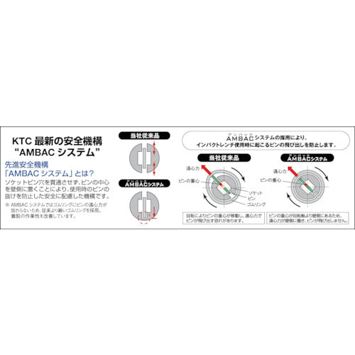 KTC 19.0sq.インパクトレンチ用ソケット(標準)ピン・リング付26mm BP6-26P