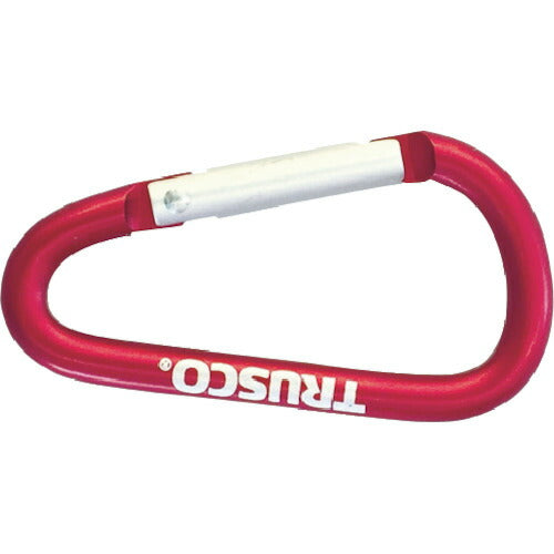 TRUSCO まとめ買い カラビナ 線径5mmX50mm D型 レッド10個 TKN550R10P