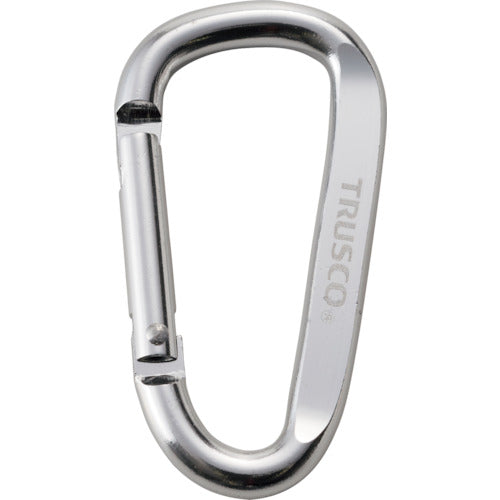 TRUSCO まとめ買い カラビナ 線径6mmX60mm D型 シルバー100個 TKN660SVBOX