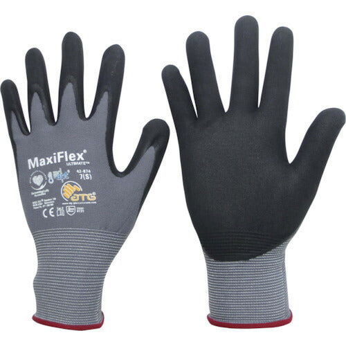 エーティージー ニトリル背抜き手袋 マキシフレックス・アルティメイト 42-874 Sサイズ 42-874-S