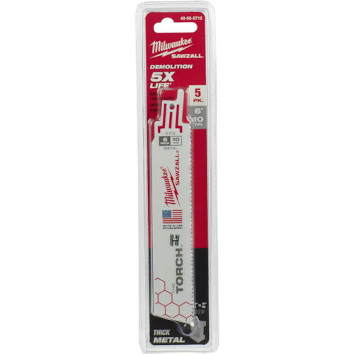 milwaukee TORCH金工用レシプロソーブレード 10TPI 152mm(5本パック) 48-00-5712