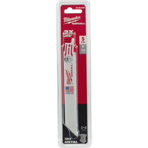 milwaukee THIN KERF金工用レシプロソーブレード 10TPI 152mm(5本パック) 48-00-5092