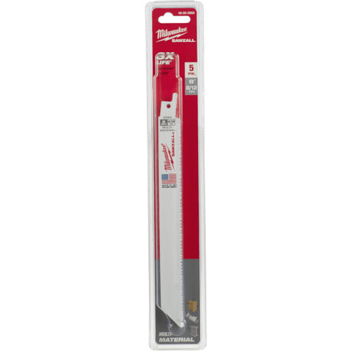 milwaukee 多目的レシプロソーブレード 8/12 TPI 203mm(5本パック) 48-00-5093