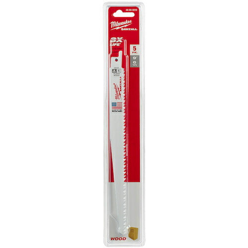 milwaukee WOOD 木工用レシプロソーブレード 6 TPI 229mm (5本パック) 48-00-5016