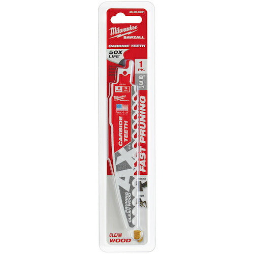 milwaukee AX 剪定用カーバイドレシプロソーブレード 3TPI 152mm(1本) 48-00-5231