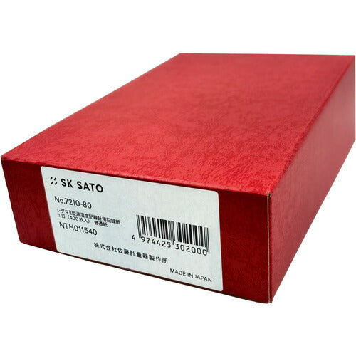 【送料・納期都度見積】 佐藤 記録紙 シグマ2型温湿度計用1日巻 (7210-80) (400枚入) 7210-80