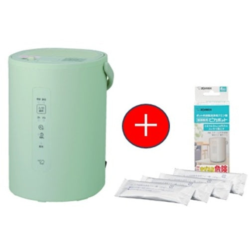 ZOJIRUSHI 【期間限定キャンペーン】 スチーム加湿器 加湿能力200mL/h セージグリーン+加湿器用ポット内容器洗浄用クエン酸 4包入りセット EE-MC20-GM EEMC20GMCDKB03KXJSET