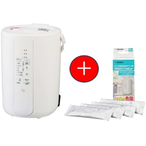 ZOJIRUSHI 【期間限定キャンペーン】 スチーム加湿器 加湿能力480mL/h ホワイト+加湿器用ポット内容器洗浄用クエン酸 4包入りセット EE-RV50-WA EERV50WACDKB03KXJSET
