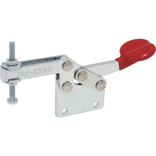 育良 下方押え型トグルクランプ スチール 水平ハンドル(31107) クランプアーム移動角度65° ストレートベース 締付力0.3kN ISK-03S0