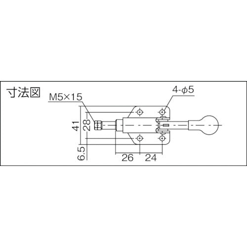 育良 横押し型トグルクランプ スチール(31407) ストローク10mm フランジベース 押圧力0.5kN ISK-070