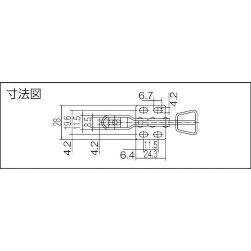 育良 下方押え型トグルクランプ 水平ハンドル(31108) ISK-080