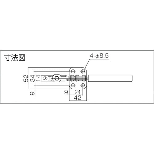 育良 下方押え型トグルクランプ ステンレスタイプ水平ハンドル(31203) ISK-38BS0-2S