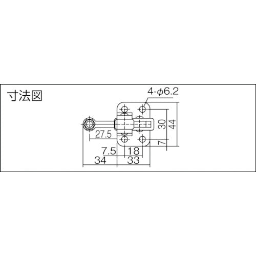 育良 下方押え型トグルクランプ 垂直ハンドル(31312) ISK-40A0