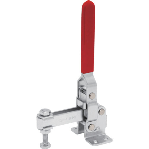 育良 下方押え型トグルクランプ スチール 垂直ハンドル(31318) クランプアーム移動角度105° フランジベース 締付力2.0kN ISK-41BS0