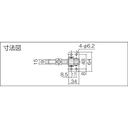 育良 下方押え型トグルクランプ スチール 垂直ハンドル(31318) クランプアーム移動角度105° フランジベース 締付力2.0kN ISK-41BS0