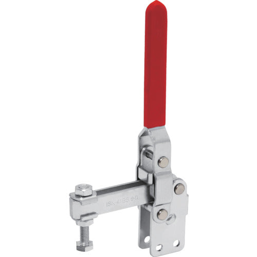 育良 下方押え型トグルクランプ スチール 垂直ハンドル(31319) クランプアーム移動角度105° ストレートベース 締付力2.0kN ISK-41BSS0