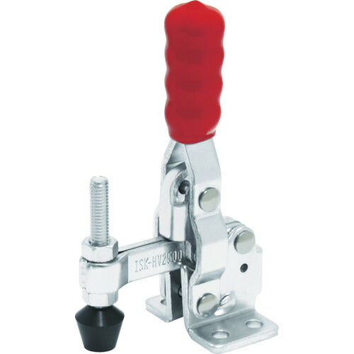 育良 下方押え型トグルクランプ スチール 垂直ハンドル(31302) クランプアーム移動角度100° フランジベース 締付力0.91kN ISK-HV2500