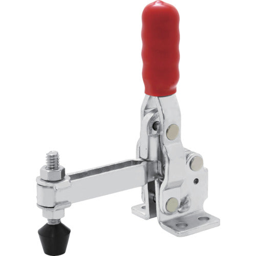 育良 下方押え型トグルクランプ スチール 垂直ハンドル(31303) クランプアーム移動角度90° フランジベース 締付力0.91kN ISK-HV2530-UL