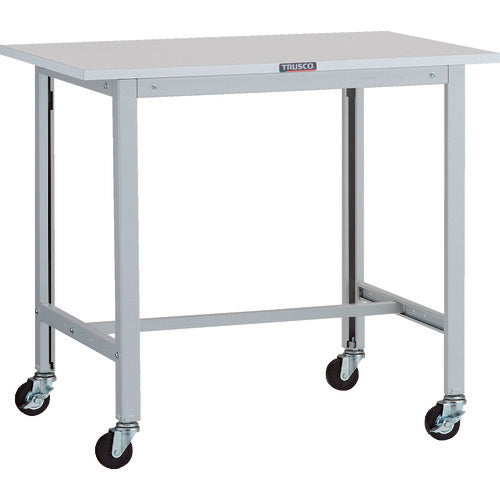 TRUSCO 軽荷重作業台(100kg)AO型 900X600XH809 φ75キャスター付 ホワイト色 AO-0960C75
