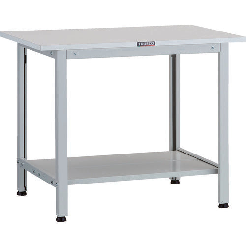 TRUSCO 軽荷重作業台(200kg)AO型 900X600XH740 下棚2枚付 ホワイト色 AO-0960LT2