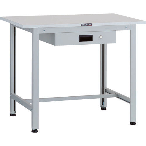 TRUSCO 軽荷重作業台(200kg)AO型 900X600XH740 薄型1段引出付 ホワイト色 AO-0960UDK1