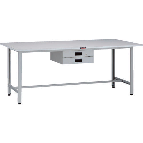 TRUSCO 軽荷重作業台(200kg)AO型 1800X900XH740 薄型2段引出付 ホワイト色 AO-1890UDK2