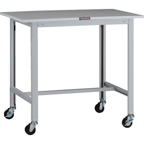 TRUSCO 軽荷重作業台(100kg)AO型 900X600XH808 φ75キャスター付 ホワイト色 AOR-0960C75